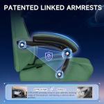 GTPLAYER Gaming Chair, Video Game Chairs with Footrest and Lumbar Support, Computer Chair for Adults with Extended Backrest, Ergonomic Reclining Silla Gamer, Fabric, Green