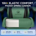 GTPLAYER Gaming Chair, Video Game Chairs with Footrest and Lumbar Support, Computer Chair for Adults with Extended Backrest, Ergonomic Reclining Silla Gamer, Fabric, Green