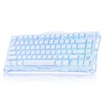 GravaStar Mercury K1 75% Blue Gaming Keyboard, Aluminum Alloy Mechanical Keyboard, Gasket Hot-Swap Socket, Linear Switches, RGB Backlit, Wireless Keyboard for Gaming, Office, and Gifts