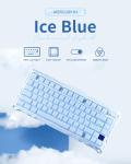 GravaStar Mercury K1 75% Blue Gaming Keyboard, Aluminum Alloy Mechanical Keyboard, Gasket Hot-Swap Socket, Linear Switches, RGB Backlit, Wireless Keyboard for Gaming, Office, and Gifts