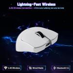 ATTACK SHARK X11SE Lightweight Wireless Gaming Mouse, 59g Tri-Mode BT/2.4G Wireless/Wired Gaming Mouse, PixArt PAW3311 Gaming Sensor, 22000 DPI, Office Mice for PC/Xbox/Win/Mac (White)
