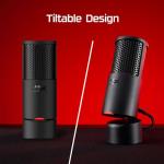 HyperX SoloCast 2 – Gaming USB Condenser Mic for PC, USB-C to USB-A, Built-in Pop Filter, Internal Shock Mount, Plug and Play, 24-bit / 96kHz, Compact Tiltable Stand – Black