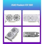 MOUGOL AMD Radeon RX 580 Graphics Card, 8GB GDDR5 256 Bit Video Card for PC Gaming, HDMI/DP/DVI PCI Express x 16 3.0 Dual Fans Computer Gaming GPU