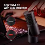 HyperX SoloCast 2 – Gaming USB Condenser Mic for PC, USB-C to USB-A, Built-in Pop Filter, Internal Shock Mount, Plug and Play, 24-bit / 96kHz, Compact Tiltable Stand – Black