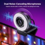 NexiGo N680E Pro 4K Webcam with Ring Light, PDAF Autofocus, 1080p 60FPS, Dual Noise-Canceling Mics, Privacy Shutter, USB Plug-and-Play for Zoom, Teams, Twitch, Google Meet