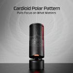 HyperX SoloCast 2 – Gaming USB Condenser Mic for PC, USB-C to USB-A, Built-in Pop Filter, Internal Shock Mount, Plug and Play, 24-bit / 96kHz, Compact Tiltable Stand – Black