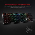 Redragon K556 RGB LED Backlit Wired Mechanical Gaming Keyboard, 104 Keys Hot-Swap Mechanical Keyboard w/Aluminum Base, Upgraded Socket and Noise Absorbing Foams, Quiet Linear Red Switch