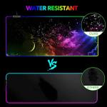 AIMSA Large RGB Gaming Mouse Pad, Keyboard Mousepad Led Extended 35.4 x 15.8 inch Non-Slip Rubber Base with 14 Lighting Modes, Big Desk Mat Waterproof, Nebula Universe
