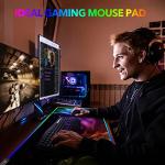 AIMSA Large RGB Gaming Mouse Pad, Keyboard Mousepad Led Extended 35.4 x 15.8 inch Non-Slip Rubber Base with 14 Lighting Modes, Big Desk Mat Waterproof, Nebula Universe