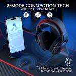 Redragon H510 PRO 3-Mode RGB Gaming Headset - 7.1 Surround Sound - 53MM Audio Drivers in Memory Foam Ear Pads w/Durable Fabric Cover- Multi Platforms Headphone - USB Powered for PC/PS4/NS
