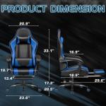 Homall Gaming Chair, Video Game Chair with Footrest and Massage Lumbar Support, Ergonomic Computer Chair Height Adjustable with Swivel Seat and Headrest (Blue)