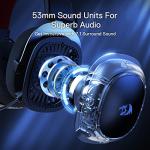 Redragon H510 PRO 3-Mode RGB Gaming Headset - 7.1 Surround Sound - 53MM Audio Drivers in Memory Foam Ear Pads w/Durable Fabric Cover- Multi Platforms Headphone - USB Powered for PC/PS4/NS