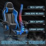 Homall Gaming Chair, Video Game Chair with Footrest and Massage Lumbar Support, Ergonomic Computer Chair Height Adjustable with Swivel Seat and Headrest (Blue)