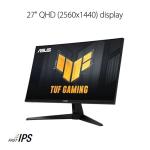 ASUS TUF Gaming 27” 1440P Monitor (VG27AQM5A) - QHD (2560x1440), 300Hz, Fast IPS, Extreme Low Motion Blur Sync, 0.3ms, Speaker, 95% DCI-P3, Shadow Boost, DisplayWidget Center, 3 yr Warranty