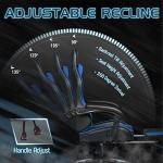 Homall Gaming Chair, Video Game Chair with Footrest and Massage Lumbar Support, Ergonomic Computer Chair Height Adjustable with Swivel Seat and Headrest (Blue)