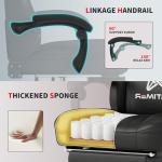 Gamtimer Gaming Chair with Footrest, Ergonomic Computer Chair, PU Breathable Material with Headrest and Lumbar Support, Suitable for Silla Gamer and Adults(Black)