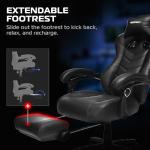 RESPAWN 110 Pro Ergonomic Gaming Chair with Footrest for Adults - Comfortable Office Gaming Recliner with Lumbar Support and Headrest, Racing Style Video Game Chairs for Computer Gamer - Black
