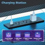 DUMOS L Shaped Gaming Desk with Shelves Storage Drawers 52'', Black Computer Desks with LED Lights Power Outlets, Office Wood Table with PC Stand Cable Management for Bedroom Dual Monitor Streaming