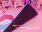JMIYAV Pink Sakura RGB Gaming Mouse Pad 31.5x12 Inch PC XL Large Extended Glowing Led Light Up Desk Pad Non-Slip Rubber Base Computer Mouse Pad Cute Mousepad Mat