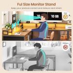 SEDETA L Shaped Gaming Desk with 4 Drawers, 109” Computer Desk with Display Cabinet, Home Office Desks with 2 Monitor Stands, CPU Stand, LED Lights and Power Outlet, Rustic Brown