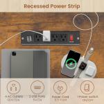 SEDETA L Shaped Gaming Desk with 4 Drawers, 109” Computer Desk with Display Cabinet, Home Office Desks with 2 Monitor Stands, CPU Stand, LED Lights and Power Outlet, Rustic Brown