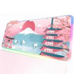 JMIYAV Pink Sakura RGB Gaming Mouse Pad 31.5x12 Inch PC XL Large Extended Glowing Led Light Up Desk Pad Non-Slip Rubber Base Computer Mouse Pad Cute Mousepad Mat