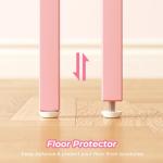 Huuger L Shaped Desk, 47 Inches Computer Desk with Reversible Storage Shelves, Gaming Desk, Corner Desk Home Office Desks, Writing Study Desk with Metal Frame, Pink