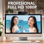 XOCLON 1080p Webcam for PC Laptop Desktop Computer, USB Webcam with Microphone, Streaming Camera, Plug & Play, for Meeting/Online Video Calls