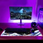 Gaming Laptop Mouse Pad,Sea Wave Big Mice Pads PC Keyboard Waterproof and Non-Slip 31.5 x 11.9 0.12" Thick XL,XXL Rubber Table Mat, RGB Led with 10 Lighting Modes+9 Color Changing Modes Mat