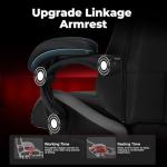 GTPLAYER Gaming Chair with Footrest, Video Game Chairs Racing Style PC Game Chairs 350lbs for Adults - Padded High Back Ergonomic Reclining Silla Gamer, Linkage Armrest, Grey