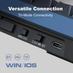 Ducky OK-M - 75% Wireless Mechanical Gaming Keyboard : Gasket-Mount Design, Hot-Swappable Switches, Five-Layer Acoustic Dampening, RGB, USB-C, 2.4Ghz, Bluetooth, Wine Red Switch