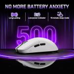 YUNZII M1 Wireless Gaming Mouse, Tri-Mode 2.4G/BT/Wired Gaming Mouse, PAW3311 Sensor 10000 DPI Rechargeable Wireless Mouse with 5 Programmable Buttons, Customizable via Software for Win & Mac (White)