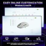 YUNZII M1 Wireless Gaming Mouse, Tri-Mode 2.4G/BT/Wired Gaming Mouse, PAW3311 Sensor 10000 DPI Rechargeable Wireless Mouse with 5 Programmable Buttons, Customizable via Software for Win & Mac (White)