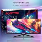 New! Sceptre Curved 30-inch Gaming Monitor 200+Hz FreeSync Build-in Speakers 2560 x 1080p HDMI DP Machine Black 2026 (C305B-200UN Series)