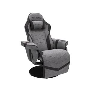 RESPAWN 900 Console Gaming Recliner with Footrest and Lumbar Support - Comfortable Ergonomic Gaming Chair with Headrest, No Wheels, Reclining, Heavy Duty, Racing Style Video Game Chairs - Gray Fabric