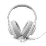 JBL Quantum 100M2 - Wired Over-Ear Gaming Headset with omnidirectional, Detachable mic with Mute Option and Fabric-Covered Memory Foam Ear Cushions, Compatible with All Platforms (White)