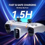 LVFAN Charger for PS5 Controller, Battery Pack Compatible with PlayStation DualSense & Edge, Portable Power Bank with LED Display, Adds 12+ Hours of Gaming Time for PS5 Gamers