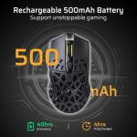 LTC GM023 Tri-Mode Wireless Gaming Mouse, 79g Ultra-Light Honeycomb Ergonomic Gaming Mouse, 2.4Ghz/BT/Wired, 6-Level DPI 8000, 6 Programmable Buttons, Pro Software