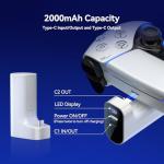 LVFAN Charger for PS5 Controller, Battery Pack Compatible with PlayStation DualSense & Edge, Portable Power Bank with LED Display, Adds 12+ Hours of Gaming Time for PS5 Gamers