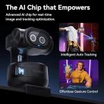 EMEET PIXY Dual-Camera AI-Powered PTZ Camera 4K with Tripod, AI Tracking, PDAF&AI Autofocus 0.2s, 1/2.55'' Sony Sensor, 3 Mics, Presets, 4K Webcam for Streaming, OBS/Twitch/Switch 2 Compatible