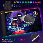 Large RGB Gaming Mouse Pad Anime Night Sky Space Stars Desk Pad,Mousepad Non-Slip Rubber Base with 12 Lighting Modes,Desk Accessories,Office Decor,Computer Keyboard Mat Soft Mouse Mat 31.5X15.7 inches