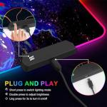 Large RGB Gaming Mouse Pad Anime Night Sky Space Stars Desk Pad,Mousepad Non-Slip Rubber Base with 12 Lighting Modes,Desk Accessories,Office Decor,Computer Keyboard Mat Soft Mouse Mat 31.5X15.7 inches