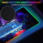 Large RGB Gaming Mouse Pad Anime Night Sky Space Stars Desk Pad,Mousepad Non-Slip Rubber Base with 12 Lighting Modes,Desk Accessories,Office Decor,Computer Keyboard Mat Soft Mouse Mat 31.5X15.7 inches