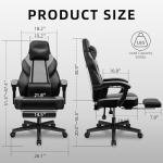 Shintenchi Gaming Chair,Video Game Chair with footrest and Massage Lumbar Support,Height Adjustable Game Chair with 360°Swivel Seat Ergonomic Computer Chair with Headrest for Office or Gaming(Grey)