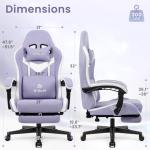 N-GEN GAMING Video Gaming Chair Office Computer Desk Use Ergonomic Reclining Backrest Adjustable Armrests Lumbar Support Footrest High Density Foam Breathable Fabric Heavy Duty Base (Purple)