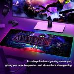 Large RGB Gaming Mouse Pad Anime Night Sky Space Stars Desk Pad,Mousepad Non-Slip Rubber Base with 12 Lighting Modes,Desk Accessories,Office Decor,Computer Keyboard Mat Soft Mouse Mat 31.5X15.7 inches