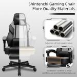 Shintenchi Gaming Chair,Video Game Chair with footrest and Massage Lumbar Support,Height Adjustable Game Chair with 360°Swivel Seat Ergonomic Computer Chair with Headrest for Office or Gaming(Grey)
