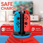 TalkWorks Joy-Con Charger Dock For Nintendo Switch Gaming Controllers - 4-Remote Docking Charging Station,USB Compatible w/ Switch OLED (Black)