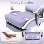 N-GEN GAMING Video Gaming Chair Office Computer Desk Use Ergonomic Reclining Backrest Adjustable Armrests Lumbar Support Footrest High Density Foam Breathable Fabric Heavy Duty Base (Purple)