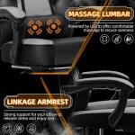 Shintenchi Gaming Chair,Video Game Chair with footrest and Massage Lumbar Support,Height Adjustable Game Chair with 360°Swivel Seat Ergonomic Computer Chair with Headrest for Office or Gaming(Grey)